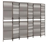 (brown, 294 x 200 cm) vidaXL Room Divider Outdoor Privacy Screen Foldable Balcony Screen Poly Rattan
