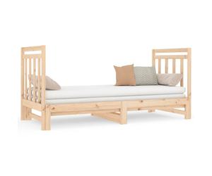 (Brown, 2x (90 x 190) cm) vidaXL Solid Wood Pine Pull-out Day Bed Guest Sofa Bed Furniture Multi Colours