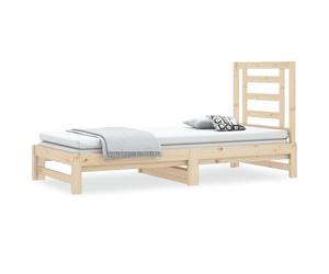 (Brown, 2x(90x190) cm) vidaXL Solid Wood Pine Pull-out Day Bed Sofa Bed Multi Colours 90x190/90x200cm