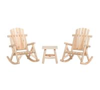 (brown, 2x armchair + table) vidaXL Garden Lounge Set Wooden Outdoor Table and Chairs Solid Wood Spruce