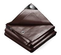 VOUNOT 2x3m Waterproof Tarpaulin Ultra Heavy Duty 240 g/m² Tarp Large Ground Camping Sheet with Aluminum Eyelets for Outdoor Furniture Caravan Car Cover, Brown