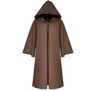 (Brown, 2XL) Wizard Witch Mantle Outfit Unisex Cloak Adults Vampires Robe Cosplays Costumes