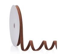 Brown 3/8 inch Velvet Ribbon, Double Faced Continuous 20 Yards Velvet Ribbon Use for Christmas Tree Ornaments,Gift Wrapping,Bow Making,Wreath Decoration,Wedding Boutonnieres,Handmade Crafts