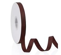 Brown 3/8" X 50 Yards Solid Color Double Faced Grosgrain Ribbon for Gifts Wrapping, Wedding, Party, Crafts, Hair Bows, Flowers, Home DIY Decor