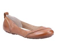 Hush Puppies Janessa Womens Slip On Leather Pump Shoes Tan