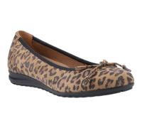 (Brown, 3 (Adults')) Hush Puppies Lucille Leather Women's Leopard Flats