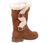 Hush Puppies Womens Megan Ladies Mid Boots - Tan Leather - Size UK 3