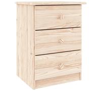 (brown, 3 Drawer) vidaXL Bedside Cabinet Wooden Nightstand Bedside Table ALTA Solid Wood Pine