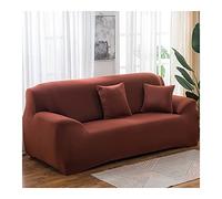 Brown 3 Seater Sofa Cover Stretchable Non Slip Polyester Protector 190 230cm Monochrome Couch Slipcover Durable Furniture Shield for Home Décor