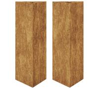 (brown, 30 x 26 x 75 cm/ 2 pcs) vidaXL Garden Planters Outdoor Flower Pot Patio Planter Box Triangular Steel