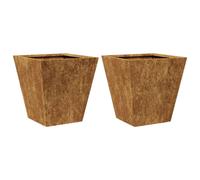 (brown, 30 x 30 x 30 cm/ 2 pcs) vidaXL Garden Planters Outdoor Flower Pot Patio Raised Bed Planter Box Steel