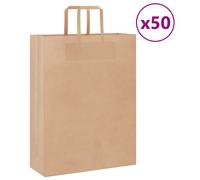 (brown, 32 x 12 x 42 cm) vidaXL Paper Bags 50 pcs with Handles White 54x15x49 cm Paper Grocery Bag
