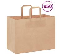 (brown, 32 x 17 x 25 cm) vidaXL Paper Bags 50 pcs with Handles White 54x15x49 cm Paper Grocery Bag