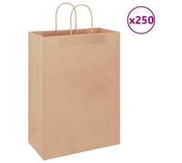 (brown, 32 x 17 x 44 cm) vidaXL Paper Bags 250 pcs with Handles Brown 21x11x36 cm Paper Grocery Bag