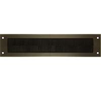 Brown 343mm Draught Excluder Interior Letter Box Cover - Plate Brush Strip Seal