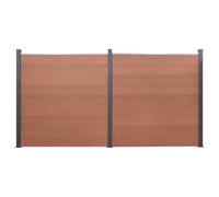 (brown, 353 x 186 cm) vidaXL Fence Panel Set Patio Fence Board Garden Fence Post Ending Bar WPC