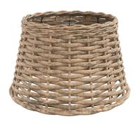 vidaXL Natural Wicker Lamp Shade - Brown, Handcrafted, with Painted Iron Holder, Ideal for Multiple Spaces: Ø38x23 cm