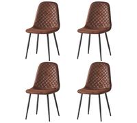 (Brown, 4) 2/4/6x Dining Chairs metal Legs Home office