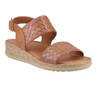 (Brown, 4 (Adults')) Hush Puppies Ebony Woven Leather Women's Tan Sandals