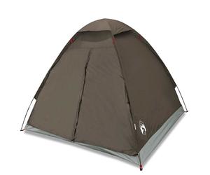 (brown, 4-person) vidaXL Camping Tent Dome 4-Person Camouflage Waterproof tent camping shelter