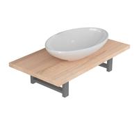 (brown, 40 cm oval-shaped basin) vidaXL Bathroom Round Basin Ceramic with Wall Shelf Multi Colours Multi Sizes