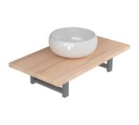 vidaXL Two Piece Bathroom Furniture Set Ceramic Oak, Brown