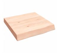 vidaXL 40cm Natural Untreated Solid Oak Wood Floating Wall Shelf