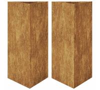 (brown, 40 x 40 x 75 cm/ 2 pcs) vidaXL Garden Planters Outdoor Flower Pot Patio Planter Box Triangular Steel