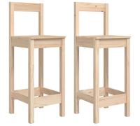 (Brown, 40 x 41.5 x 112 cm) vidaXL 2x Solid Wood Pine Bar Chairs Wooden Dining Room Bar Stool Pub Chair