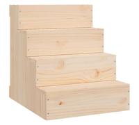 vidaXL Solid Wood Pine Pet Stair - 40x49x47 cm - Assistive Pet Ladder for Cats/Dogs, Easy to Assemble Wooden Stairs, Untreated Pine