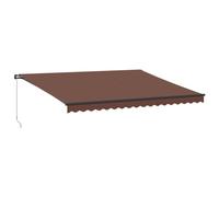 (brown, 450 x 350 cm) vidaXL Manual Retractable AwningCanopy Outdoor Awning Folding Arm with LED