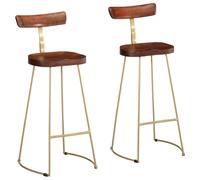 (brown, 49 x 43 x 103 cm) vidaXL Gavin Bar Stools Dining Room Chair Seat Stool Solid Mango Wood 2 pcs