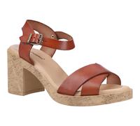 (Brown, 5 (Adults')) Hush Puppies Georgia Cork Leather Women's Tan Sandals