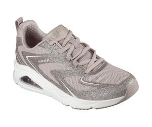 (Brown, 5 (Adults')) Skechers Tres-Air Uno Glit-Airy Women's Taupe Trainers