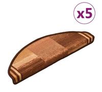 vidaXL Stair Mats Self-adhesive 5 pcs 65x21x4 cm Brown