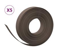 (brown, 50 x 0.1 m) vidaXL Garden Edging Patio Lawn Edging Garden Border Rolls 5 pcs Polyethylene