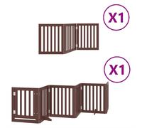 (brown, 50 x 60 x 2 cm/ 9 pcs) vidaXL Dog Gate with Door Foldable 9 Panels Dog Fence Pet Gate Poplar Wood