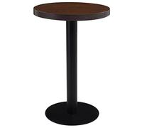 Brown 50cm MDF Bistro Table - Compact Dining & Kitchen Furniture for Small Spaces Stylish Modern Design for Living Room & Home Decor