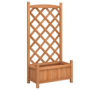 (brown, 55 x 29.5 x 110 cm) vidaXL Planter with Trellis Raised Bed Garden Planter Brown Solid Wood Fir
