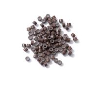Brown 5mm x 3mm Silicone Lined MicroBeads Links Hair Extension Micro Rings Bead