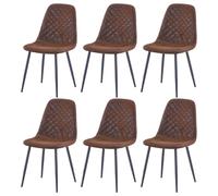 (Brown, 6) 2/4/6x Dining Chairs metal Legs Home office