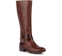 (Brown, 6 (Adults')) Geox D Felicity Leather Women's Brown Boots