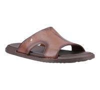 (Brown, 6 (Adults')) Hush Puppies Callum Slide Leather Men's Brown Sandals