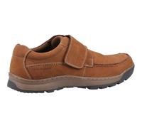 Hush Puppies Casper Touch Fastening Leather MEMORY FOAM Mens Shoes Tan