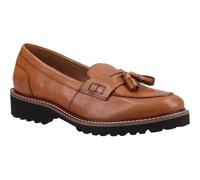 (Brown, 6 (Adults')) Hush Puppies Ginny Leather Women's Tan Loafers
