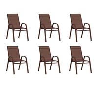 Stackable Garden Chairs Outdoor Chairs Dining Chair Textilene Fabric vidaXL