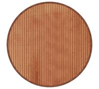 vidaXL Brown Bamboo Round Rug - Modern Floor Mat Carpet Runner for Kitchen, Hallway, Area Rug with Anti-Slip Backing, 60 cm Diameter