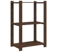 vidaXL 3-Tier Storage Rack Brown 60x38x90 cm Solid Wood Pine