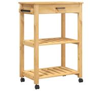 Kitchen Trolley Rolling Cart Storage Cart Trolley MONZA Solid Wood Pine vidaXL
