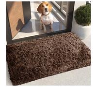 (Brown, 60cm x 110 cm (2ft x 3ft 7")) Non Slip Rugs Soft Shaggy Area Rugs Runner Bath & Door Mats